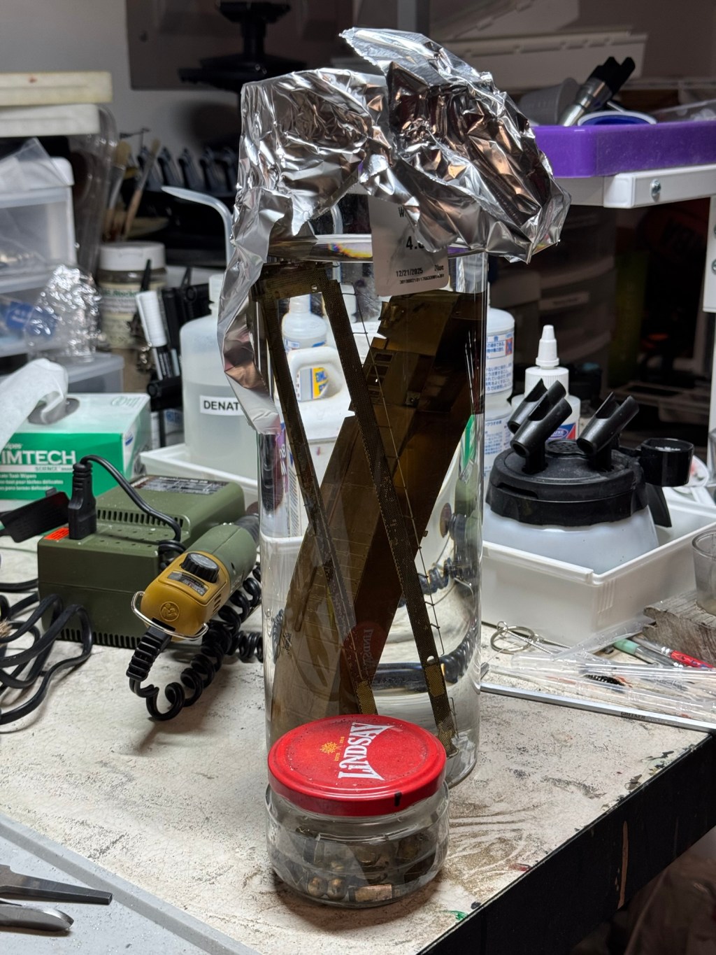 Ancient Brass Brick Getting A Bath Before&nbsp;Paint